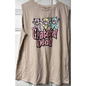 EUC Grateful Dead Women's Tank Top Muscle Shirt Bears Peach Size XL Genuine